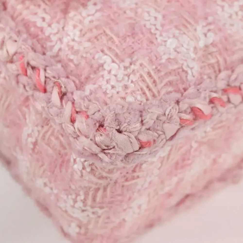 Chanel Tweed Chain Matelasse 23 Shoulder Bag Pink